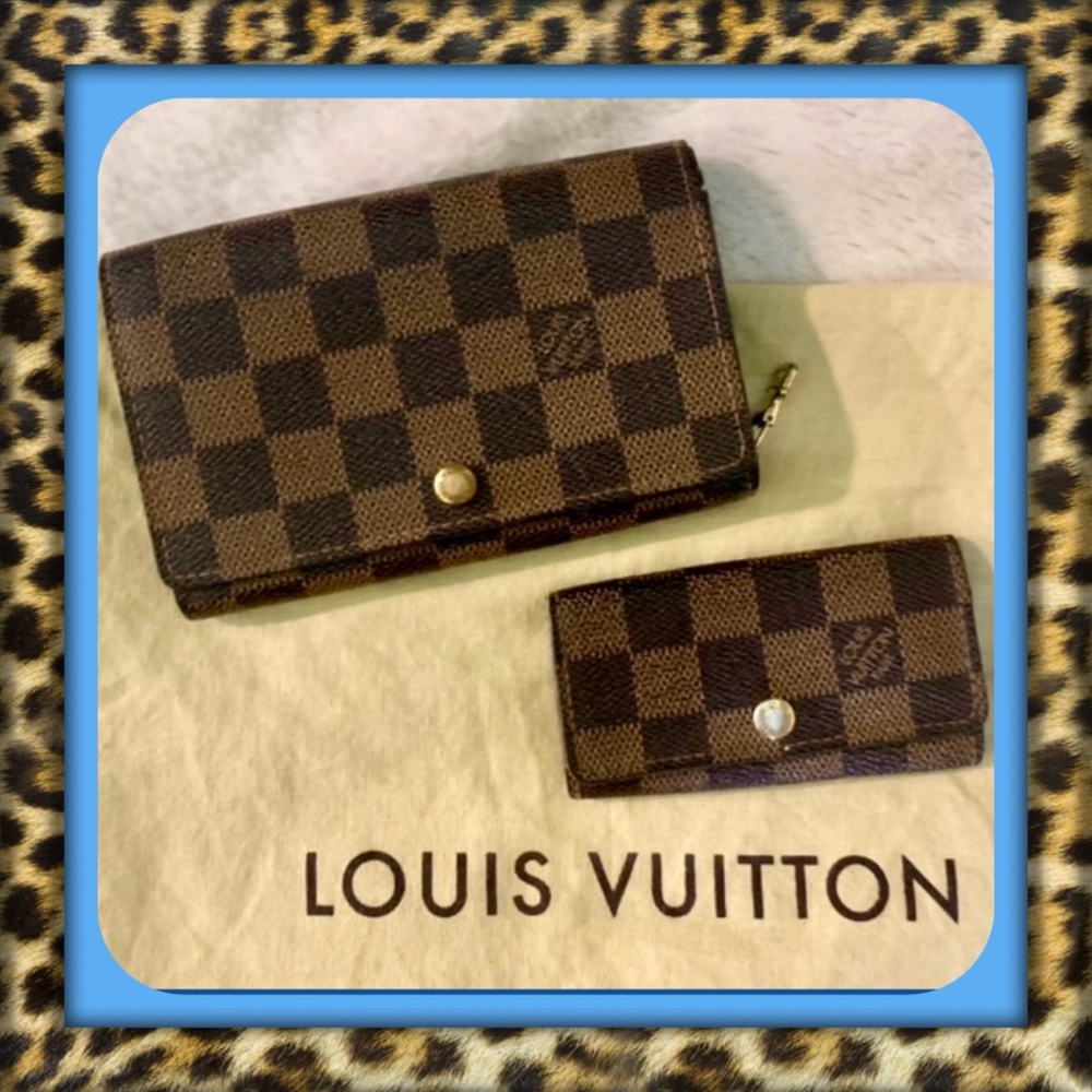 👑✅PRICE FIRM✅AUTHENTIC Louis Vuitton Damier Wallet & Key Pouch
